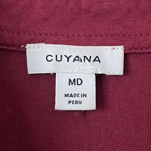 Cuyana Top Womens Medium Red Pima Cotton Modal Knit Pajama Shirt Loungewear - Picture 10 of 13